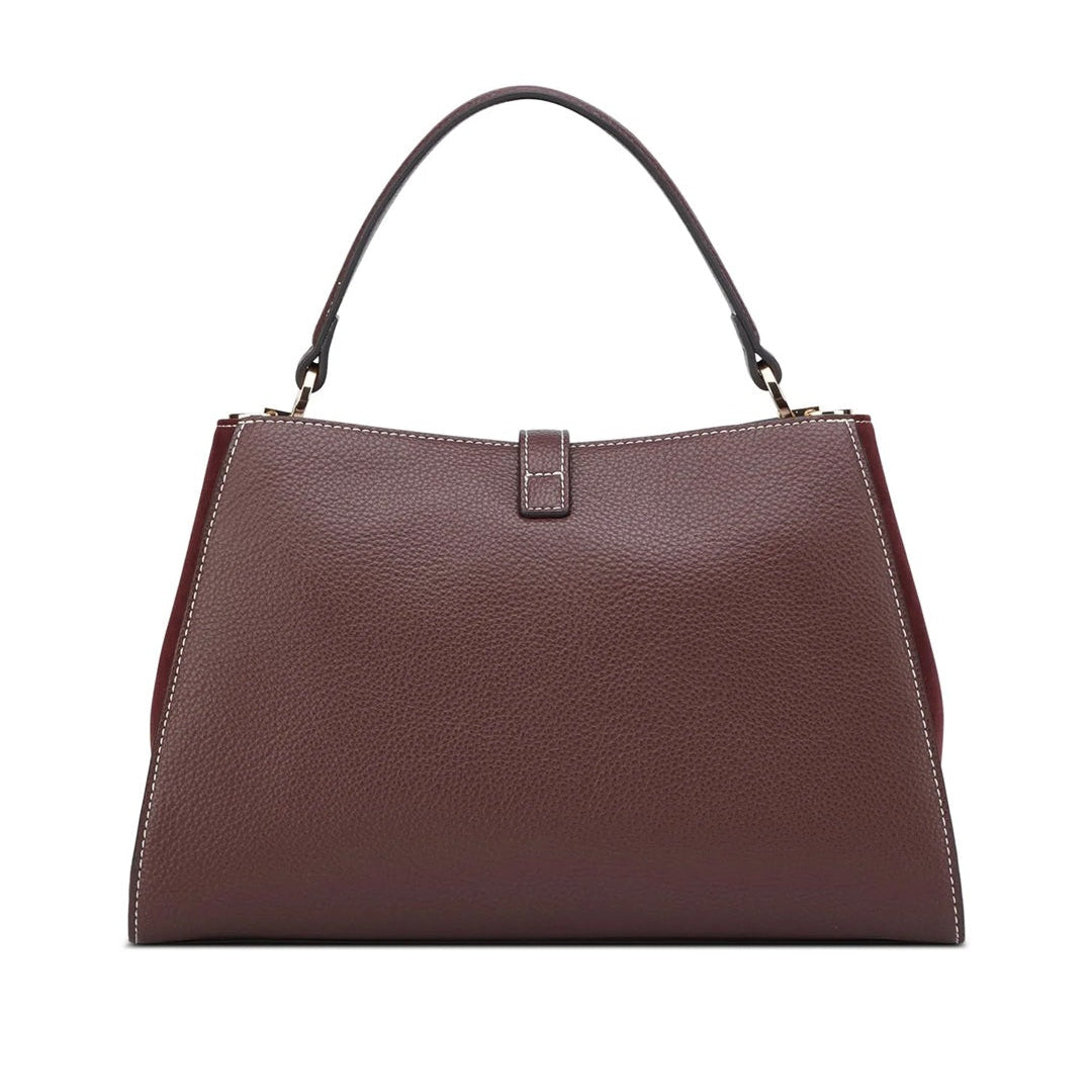 GUESS CARTERA RUDIE SATCHEL DARK WALNUT