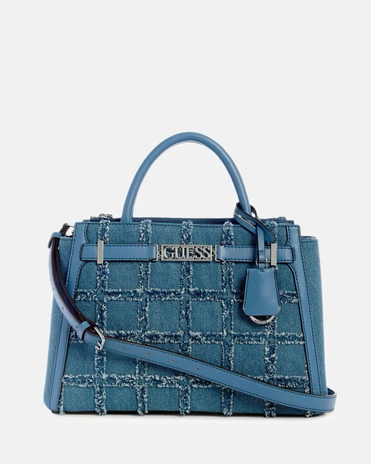 GUESS CARTERA HAUSER SATCHEL DENIM