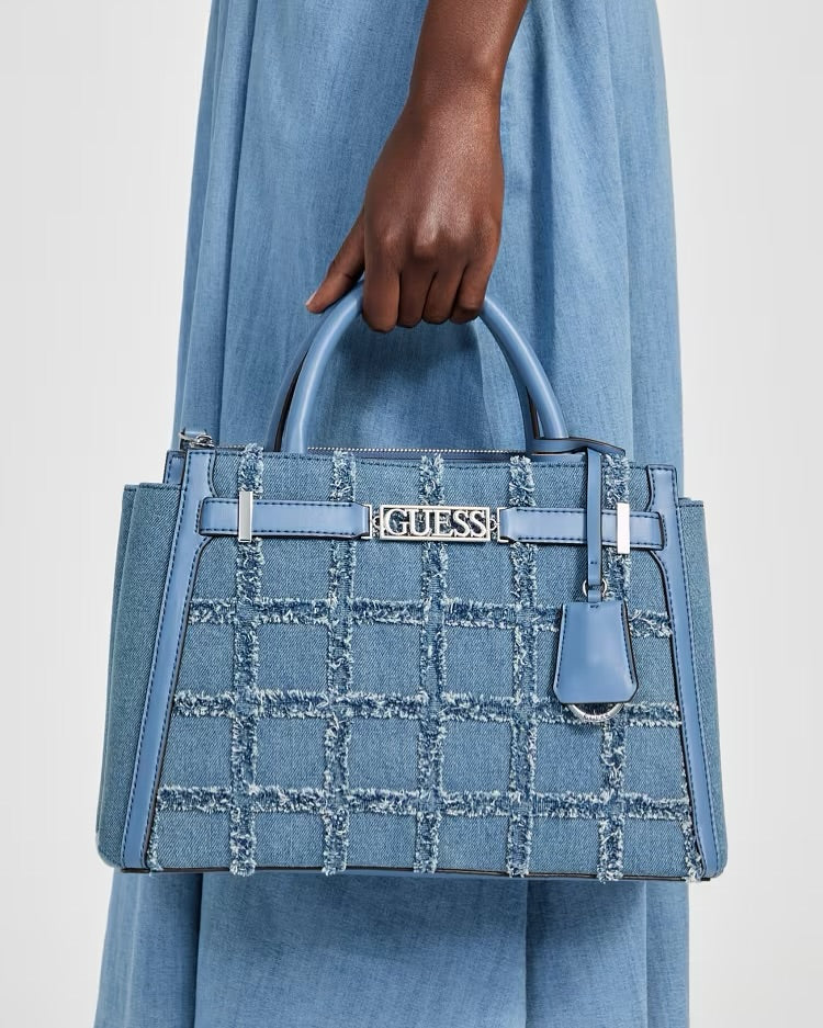 GUESS CARTERA HAUSER SATCHEL DENIM