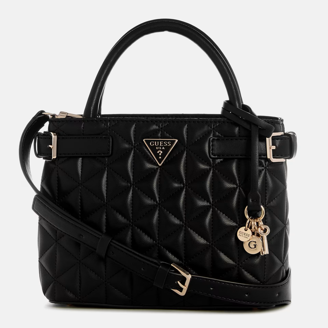 GUESS CARTERA SATCHEL PAISLEIGH BLACK