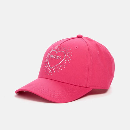 GUESS RHINESTONE HEART LOGO HAT