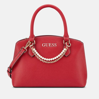 GUESS CARTERA SATCHEL JEANINE HOLIDAY RED