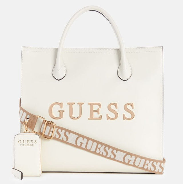 GUESS CARTERA TOTE BAG CARACARA CREAM