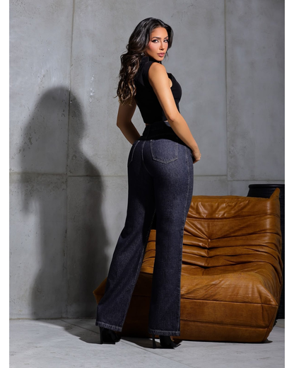 PANTALON MAYA JEANS WIDE LEG GLITTER